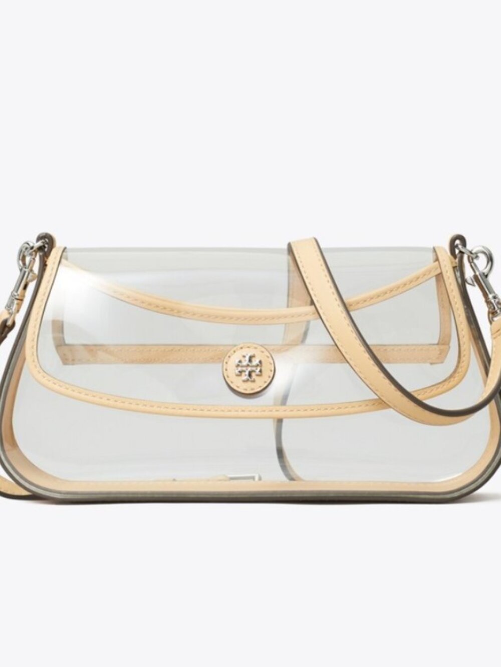 Tory Burch Rory Clear Mini Convertible Crossbody 180131 Brushed Almond $395